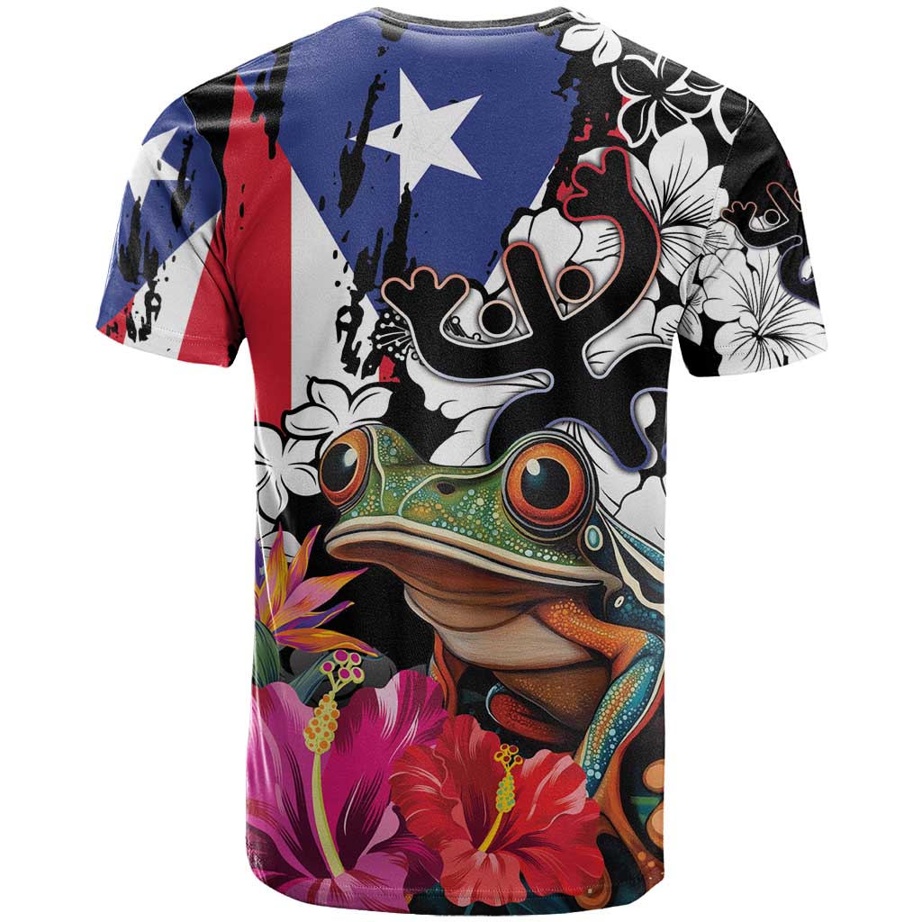 Boricua Taino Coqui Tropical T-Shirt Puerto Rico Grunge Flag Graphic Tee