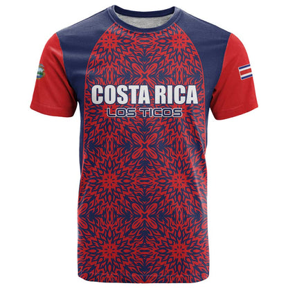 Custom Costa Rica Football T-Shirt Los Ticos Unique Pattern Graphic Tee