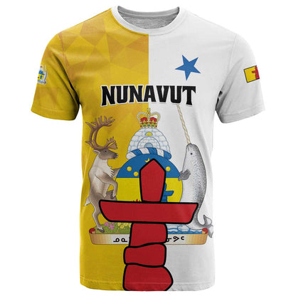 Personalized Canada Nunavut Territories T-Shirt Inuktitut Our Land Our Strength Graphic Tee