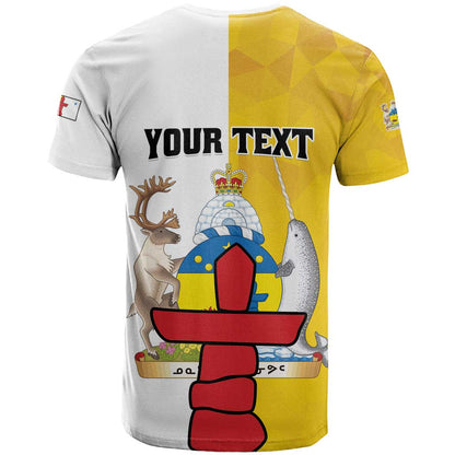 Personalized Canada Nunavut Territories T-Shirt Inuktitut Our Land Our Strength Graphic Tee