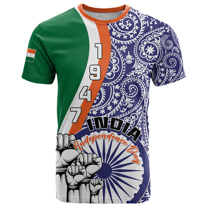 India Independence Day T-Shirt Indian Paisley Pattern Graphic Tee