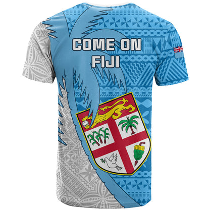 Fiji Rugby T-Shirt Come On Fijian Tapa Pattern Graphic Tee