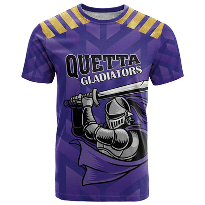 Custom Quetta Cricket Gladiators T-Shirt One Force Purple Force Graphic Tee