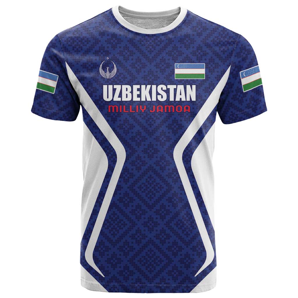 Custom Football Uzbekistan T-Shirt Milliy Jamoa Blue Version Graphic Tee