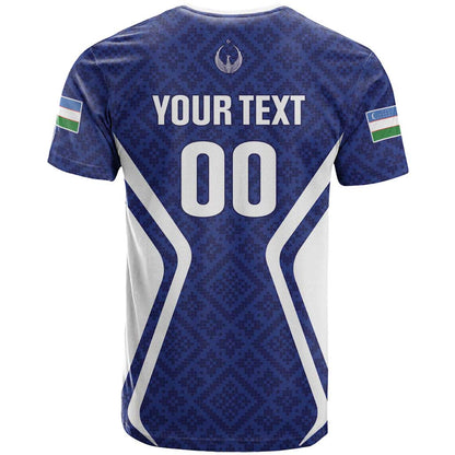 Custom Football Uzbekistan T-Shirt Milliy Jamoa Blue Version Graphic Tee
