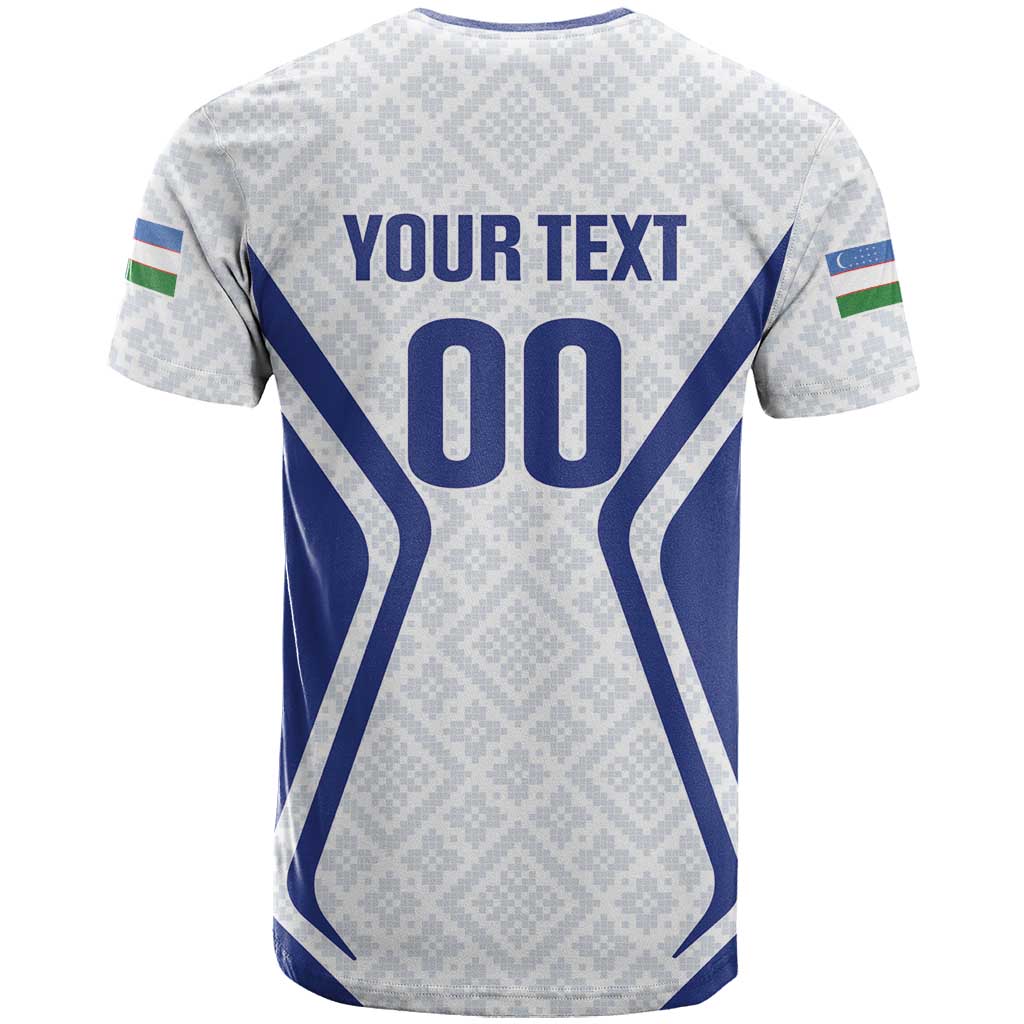 Custom Football Uzbekistan T-Shirt Milliy Jamoa White Version Graphic Tee