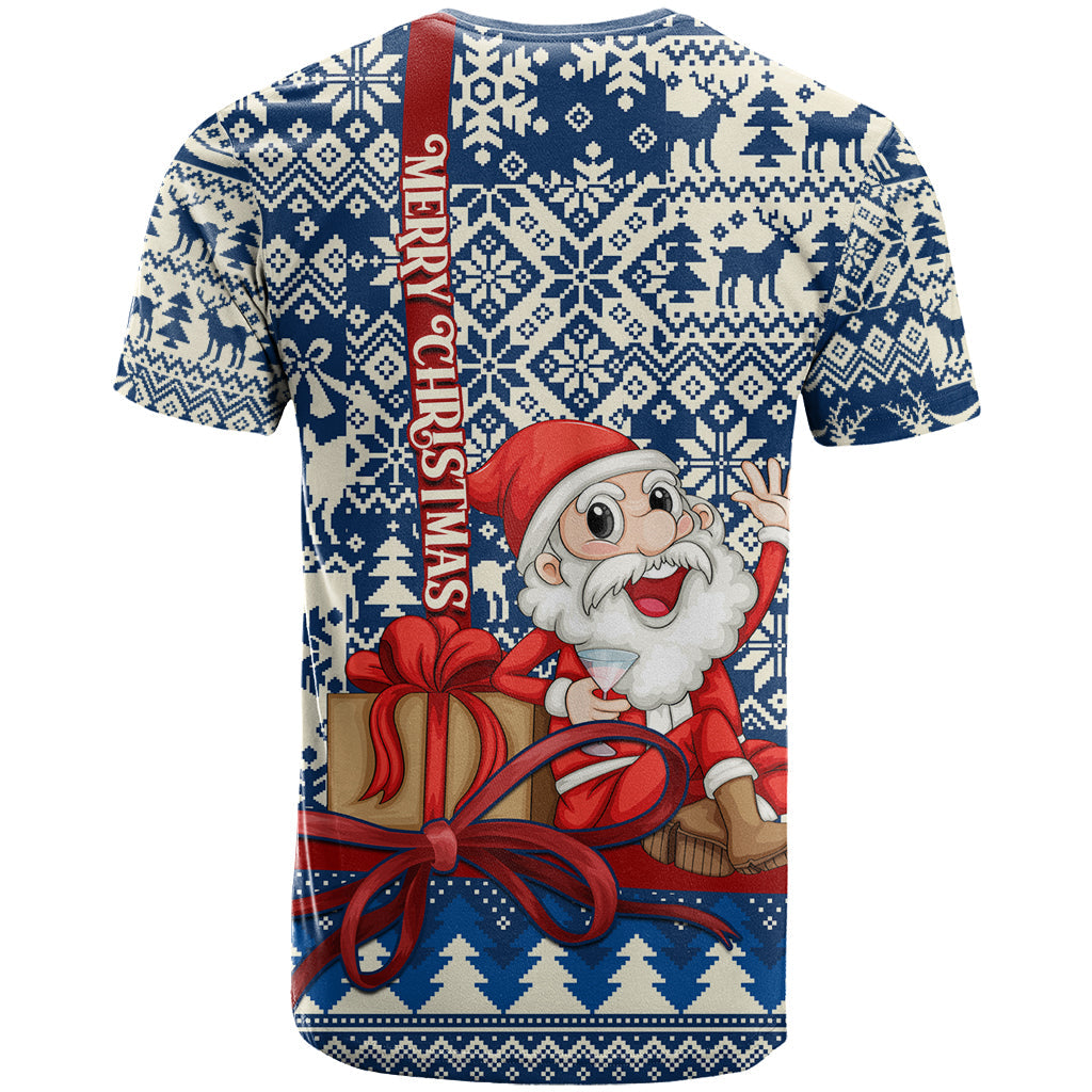 Pennsylvania Christmas T-Shirt Santa Claus With Gift Box Xmas Pattern Graphic Tee