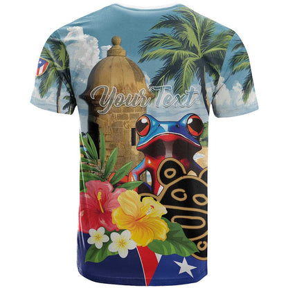 Personalized Boricua El Morro T-Shirt Puerto Rico Sun Coqui Graphic Tee