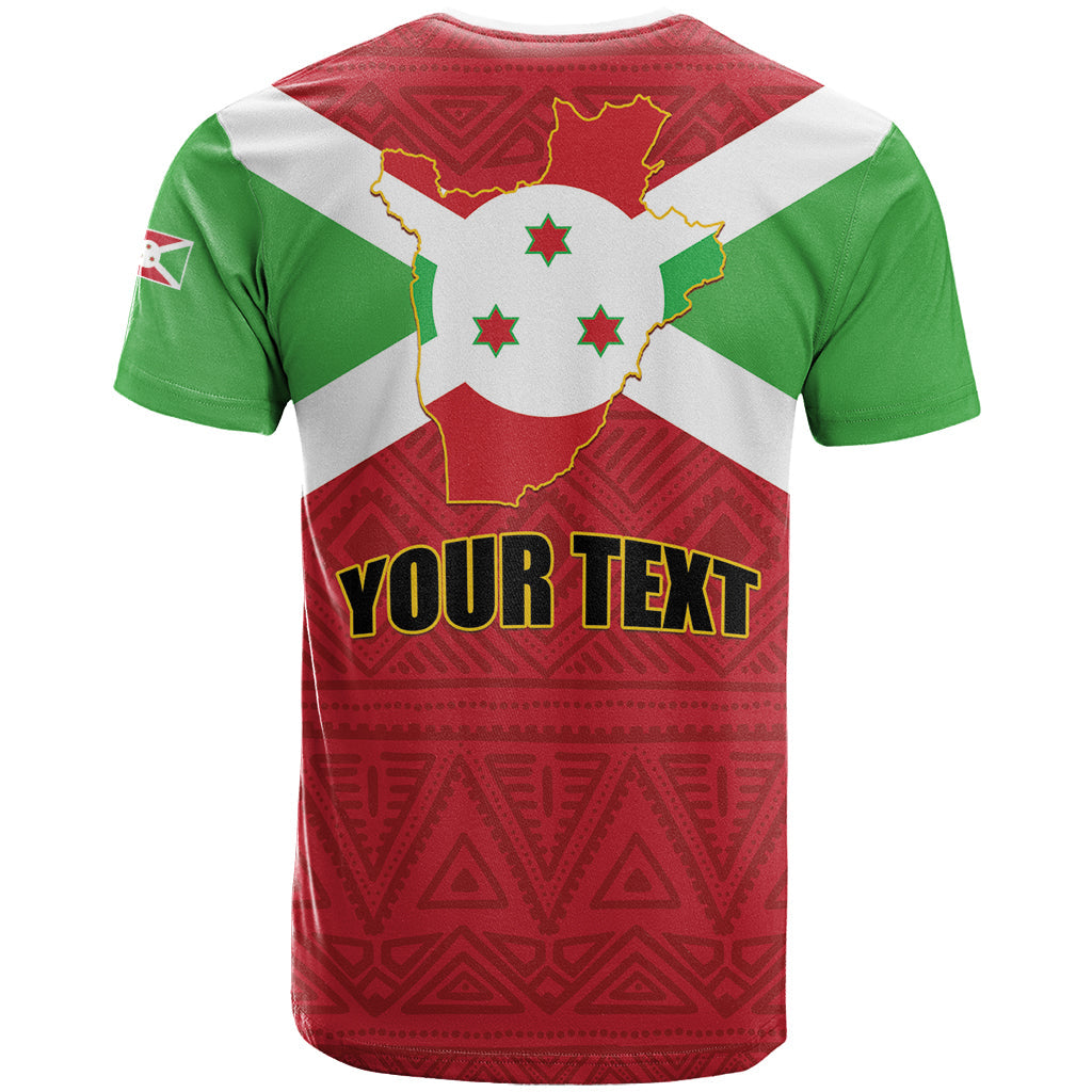 Personalized Burundi T-Shirt Coat Of Arms African Pattern Graphic Tee