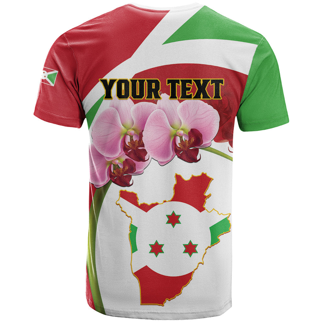Personalized Burundi Independence Day T-Shirt Coat Of Arms Bujumbura Flower Graphic Tee
