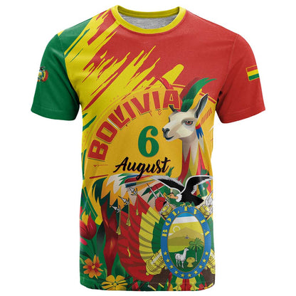 Bolivia Independence Day T-Shirt Puliwya Achka Aylluska Mamallaqta Graphic Tee