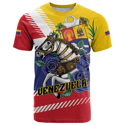 Personalized Venezuela White Horse T-Shirt Veneziola Flag Colors Graphic Tee
