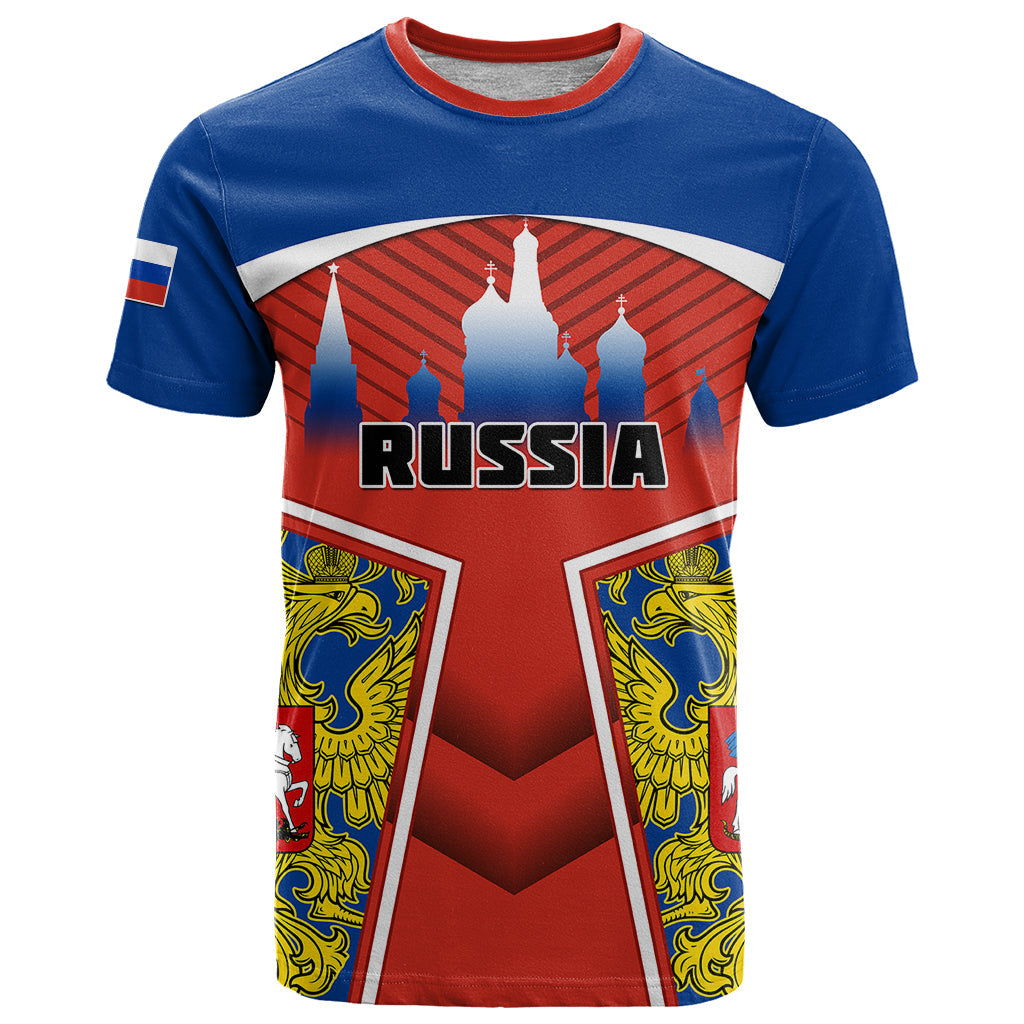 Russia T-Shirt Russian Eagle and Kremlin Graphic Tee