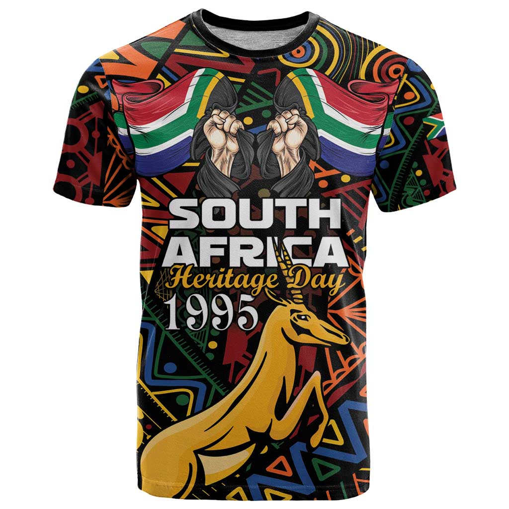 South African Heritage Day T-Shirt Springbok African Pattern Graphic Tee