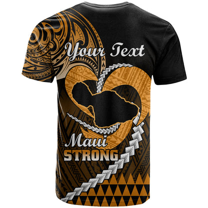 Personalised Hawaii T-Shirt Maui Be Strong Kakau Gold Version Graphic Tee