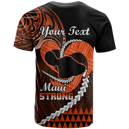 Personalised Hawaii T-Shirt Maui Be Strong Kakau Orange Version Graphic Tee