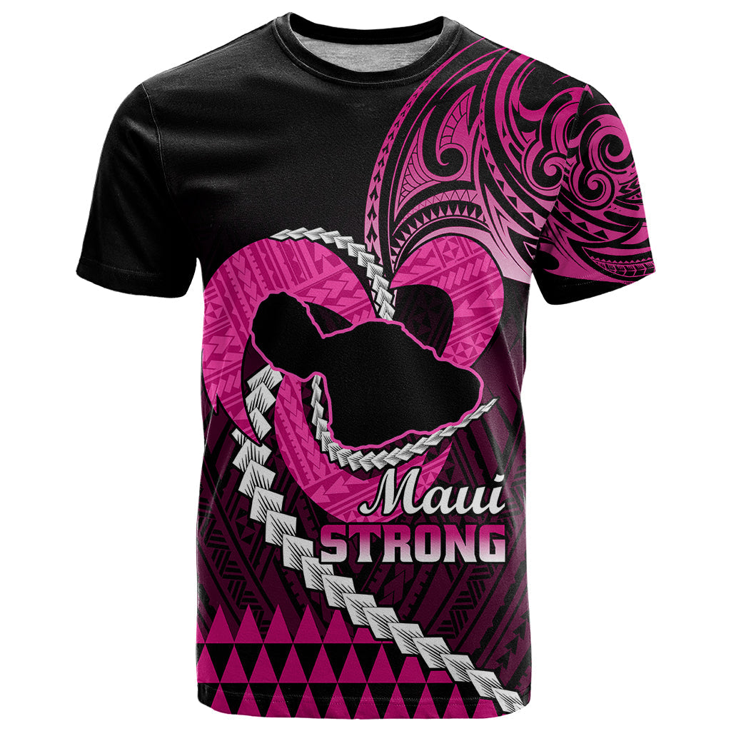 Personalised Hawaii T-Shirt Maui Be Strong Kakau Pink Version Graphic Tee