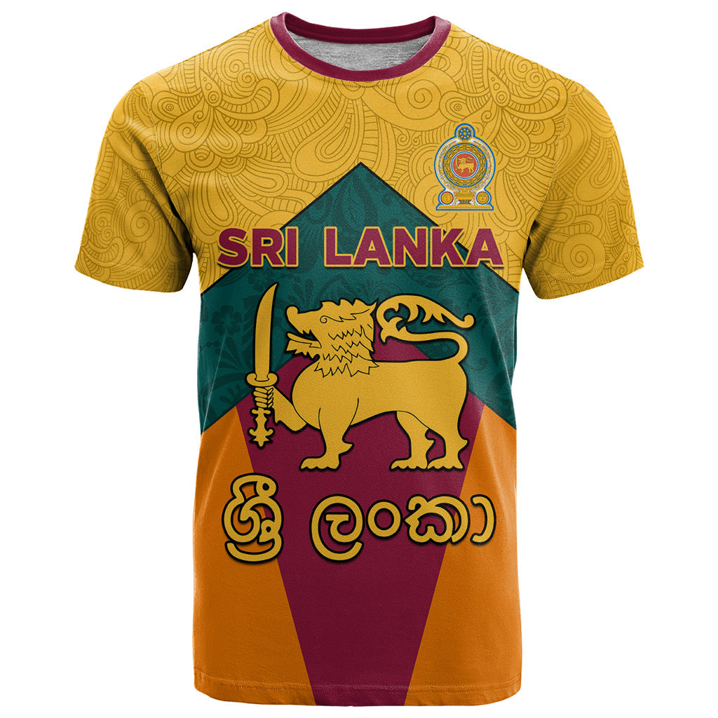 Sri Lanka Independence Day T-Shirt Golden Lion Sinha Flag Style Graphic Tee