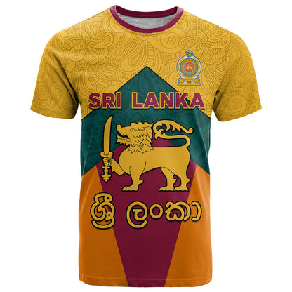Sri Lanka Independence Day T-Shirt Golden Lion Sinha Flag Style Graphic Tee