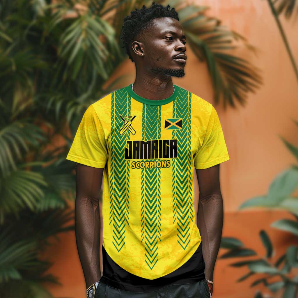 Custom Jamaica Cricket T-Shirt Scorpions Champions Graphic Tee
