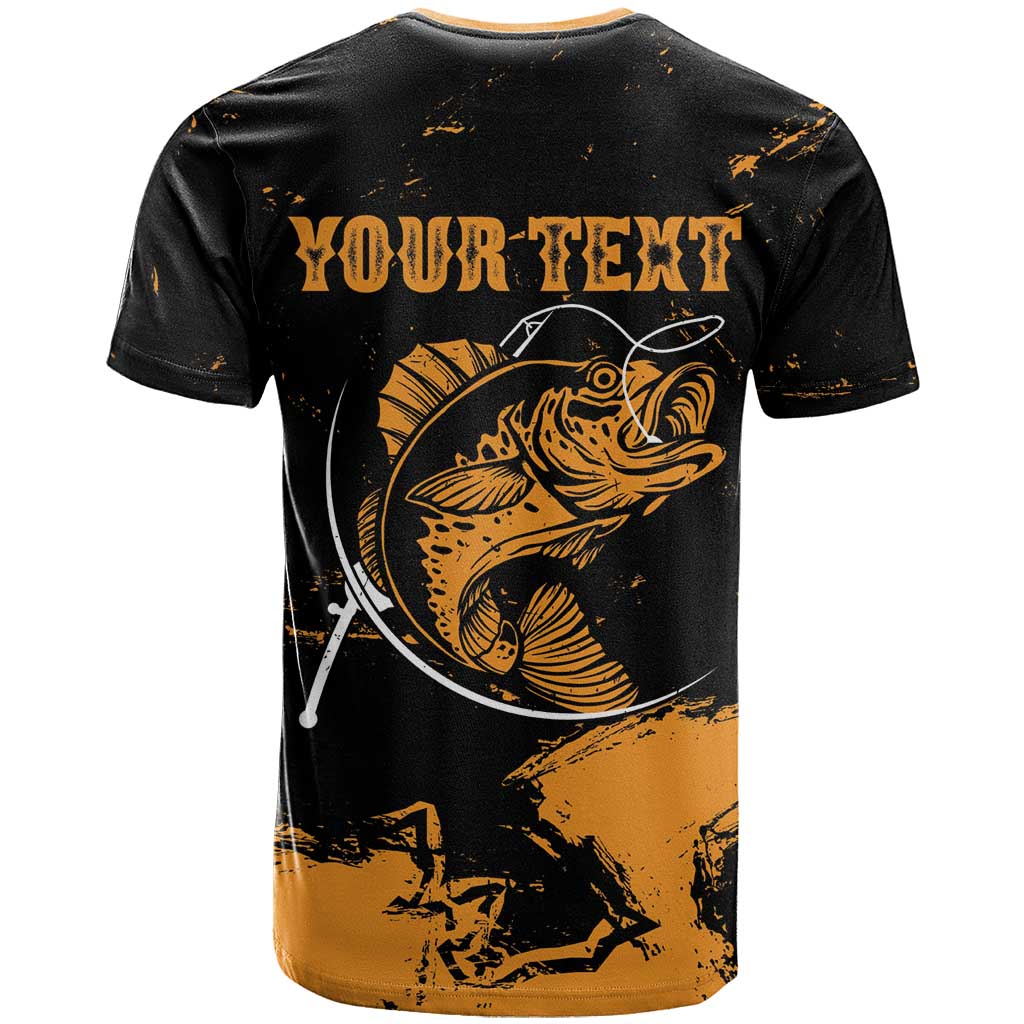 Personalized Fishing T-Shirt Fishing Solves Most Problems Grunge Style Graphic Tee