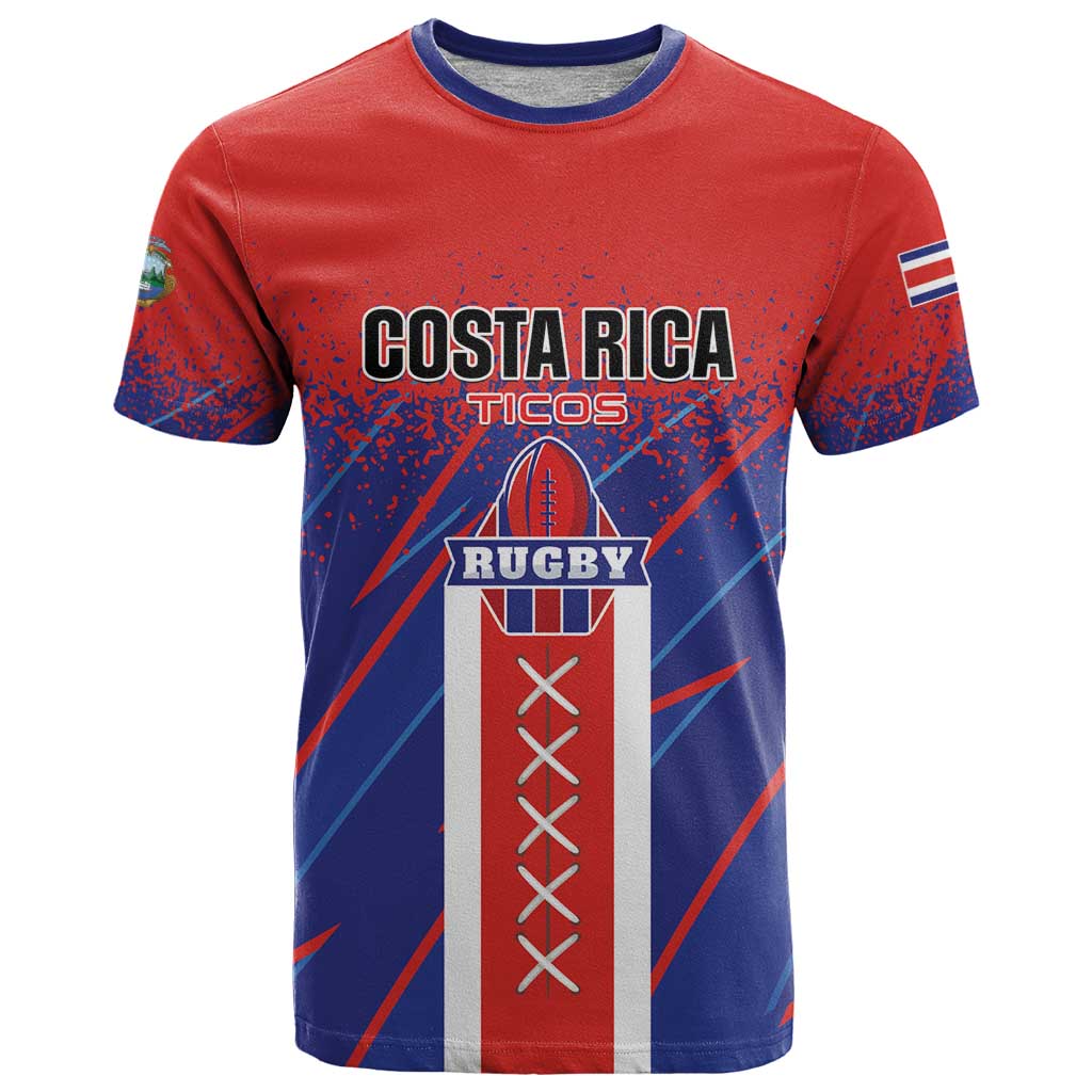 Custom Costa Rica Rugby T-Shirt Ticos Go Champions Graphic Tee