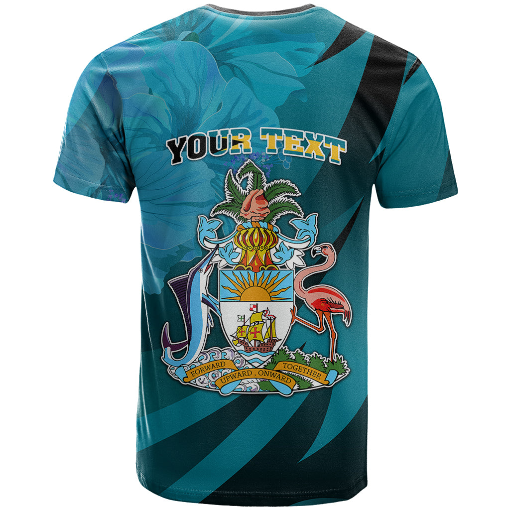Custom 10 July The Bahamas Independence Day T-Shirt Bahamian Blue Marlin With Hibiscus Graphic Tee