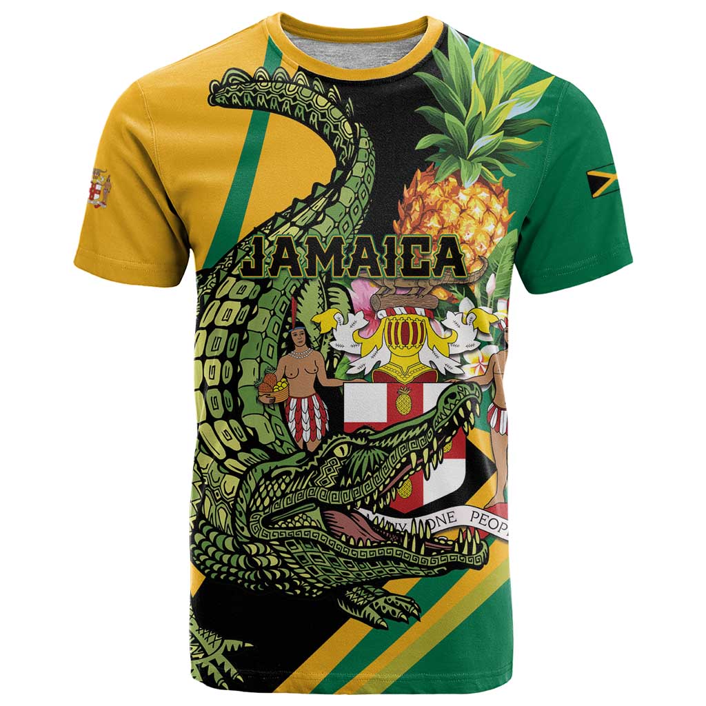 Personalized Jamaica Crocodile T-Shirt Pineapple Tropical Style Graphic Tee