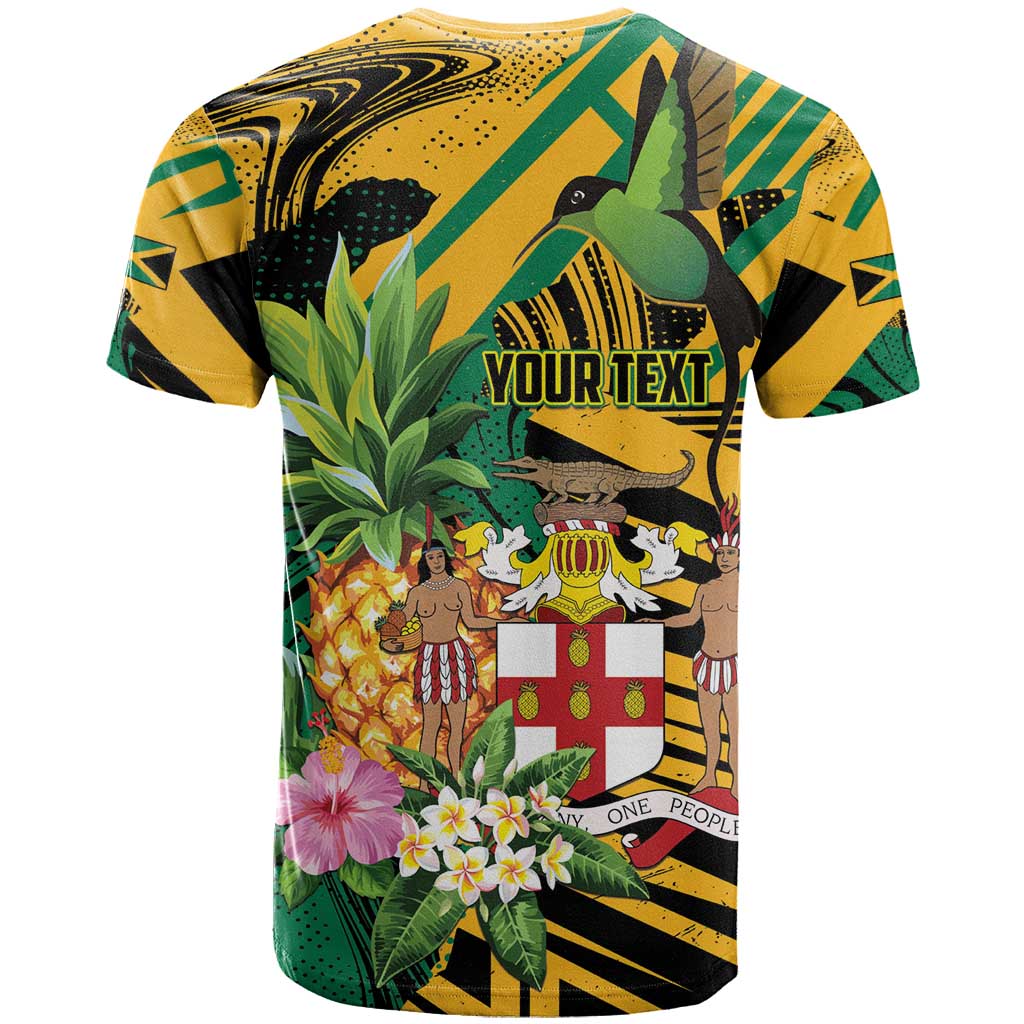 Personalized Jamaica Red-billed Streamertail T-Shirt Pineapple Tropical Style Graphic Tee