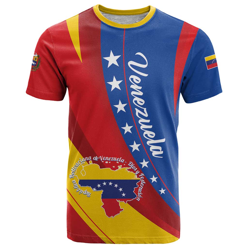 Personalized Venezuela T-Shirt Dios y Federacion Curve Star Graphic Tee
