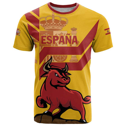 Personalized Spain T-Shirt Spanish Fighting Bull Graphic Tee
