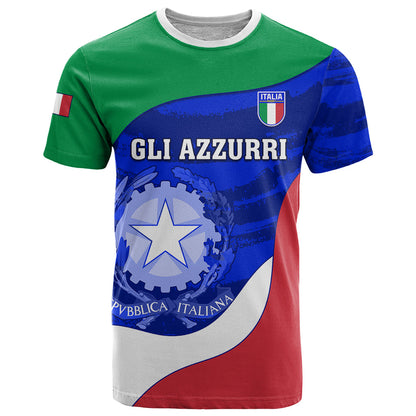 Custom Italy Rugby T-Shirt Forza Azzurri World Cup Graphic Tee