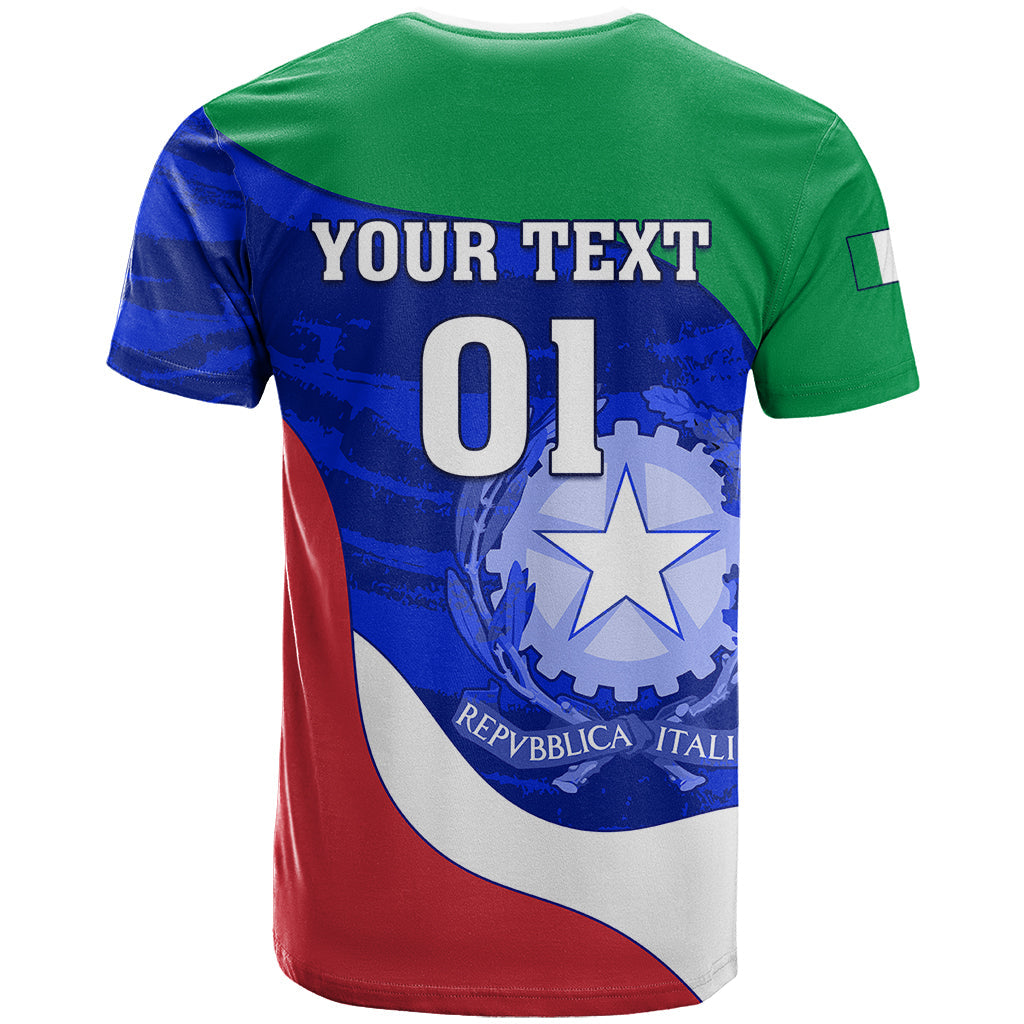 Custom Italy Rugby T-Shirt Forza Azzurri World Cup Graphic Tee