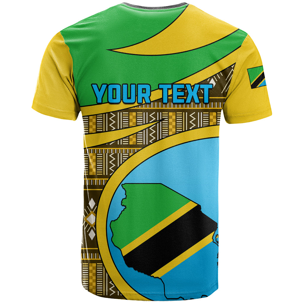 Personalised Tanzania Independence Day T-Shirt Tanzanian Coat Of Arms African Pattern Graphic Tee