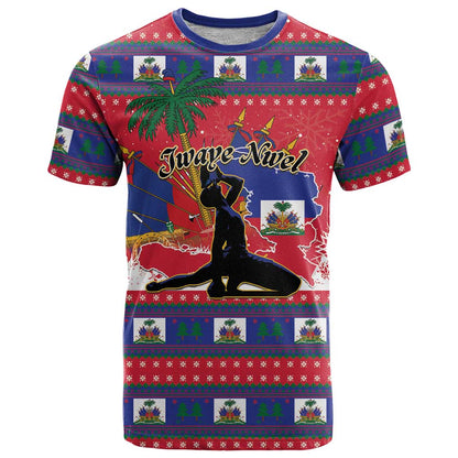 Personalized Ayiti Jwaye Nwel T-Shirt Haiti Merry Christmas Graphic Tee