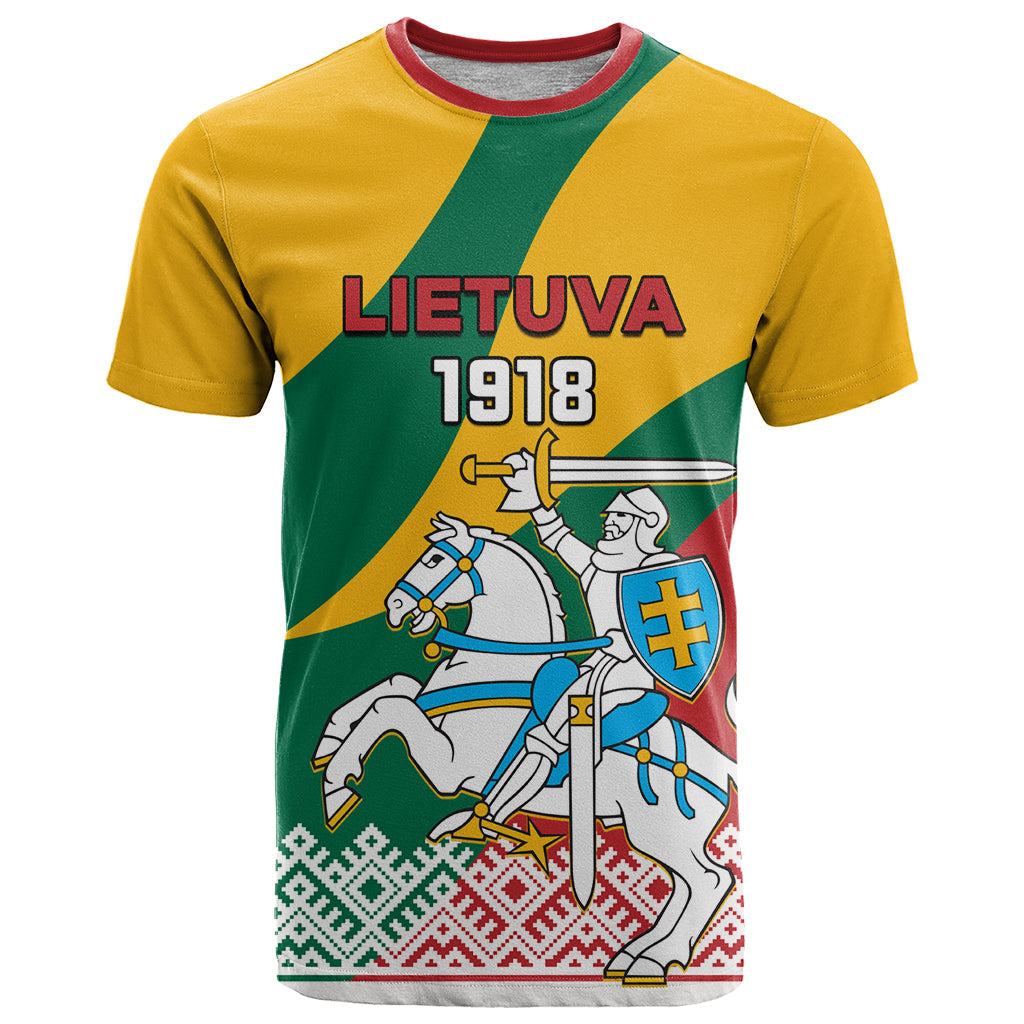 Lithuania Independence Day Personalized T-Shirt Lietuva Vytis 106th Anniversary Graphic Tee