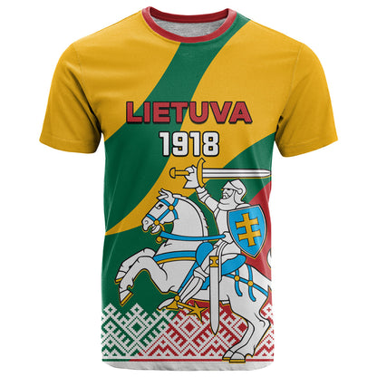 Lithuania Independence Day Personalized T-Shirt Lietuva Vytis 106th Anniversary Graphic Tee