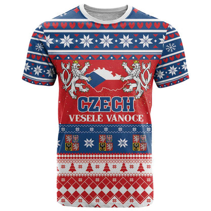 Personalized Czech Republic Christmas T-Shirt Czechia Vesele Vanoce Graphic Tee