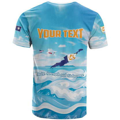 Personalized Anguilla T-Shirt Three Orange Gold Natural Dolphins Graphic Tee