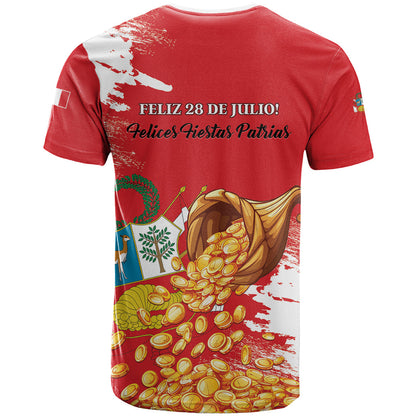 Peru Independence Day T-Shirt Feliz 28 de Julio Felices Fiestas Patrias Graphic Tee