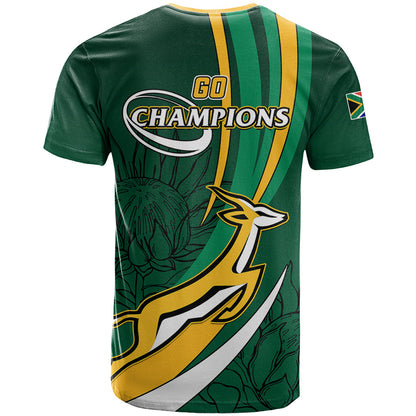 South Africa Rugby T-Shirt Springboks Go Champions World Cup Graphic Tee