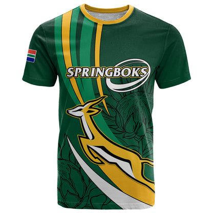 Personalised South Africa Rugby T-Shirt Springboks Go Champions World Cup Graphic Tee