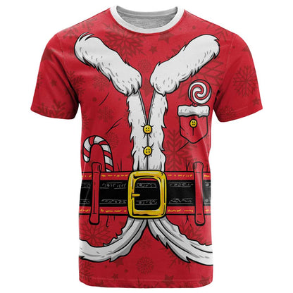Personalized Santa Costume T-Shirt Funny Christmas Graphic Tee