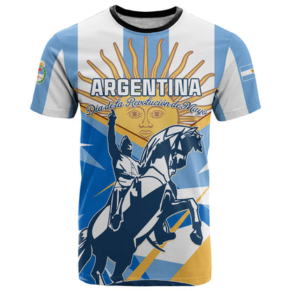 Argentina Revolution Day T-Shirt Sol de Mayo Warrior Graphic Tee