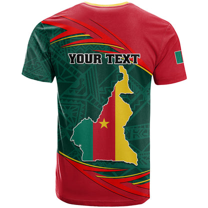 Personalised Cameroon T-Shirt Cameroun Coat Of Arms Mix African Pattern Graphic Tee