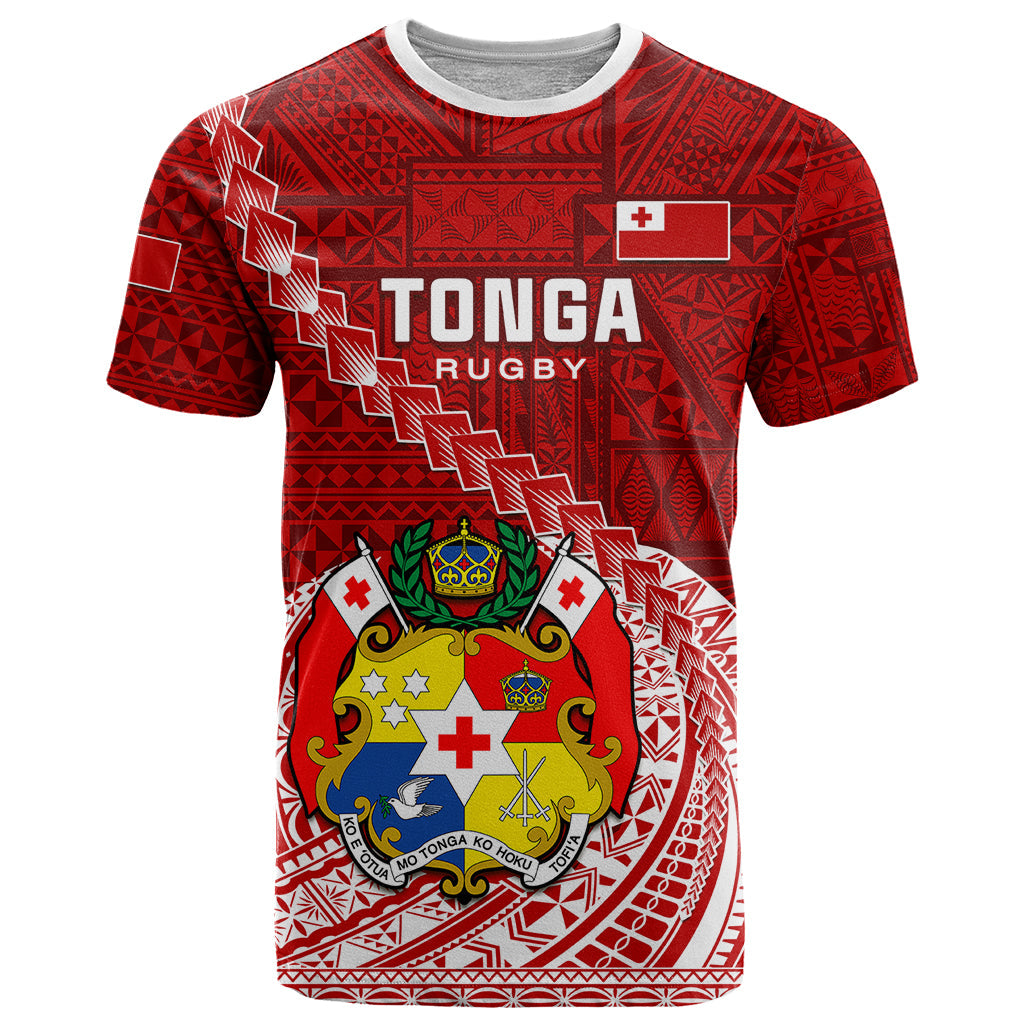 Tonga Rugby T-Shirt Tongan Ngatu Pattern White Version Graphic Tee