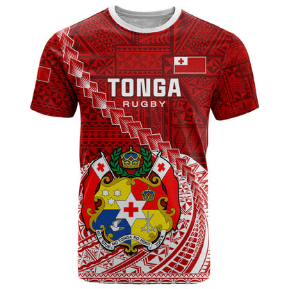 Tonga Rugby T-Shirt Tongan Ngatu Pattern White Version Graphic Tee