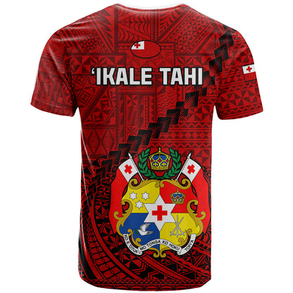 Tonga Rugby T-Shirt Tongan Ngatu Pattern Black Version Graphic Tee