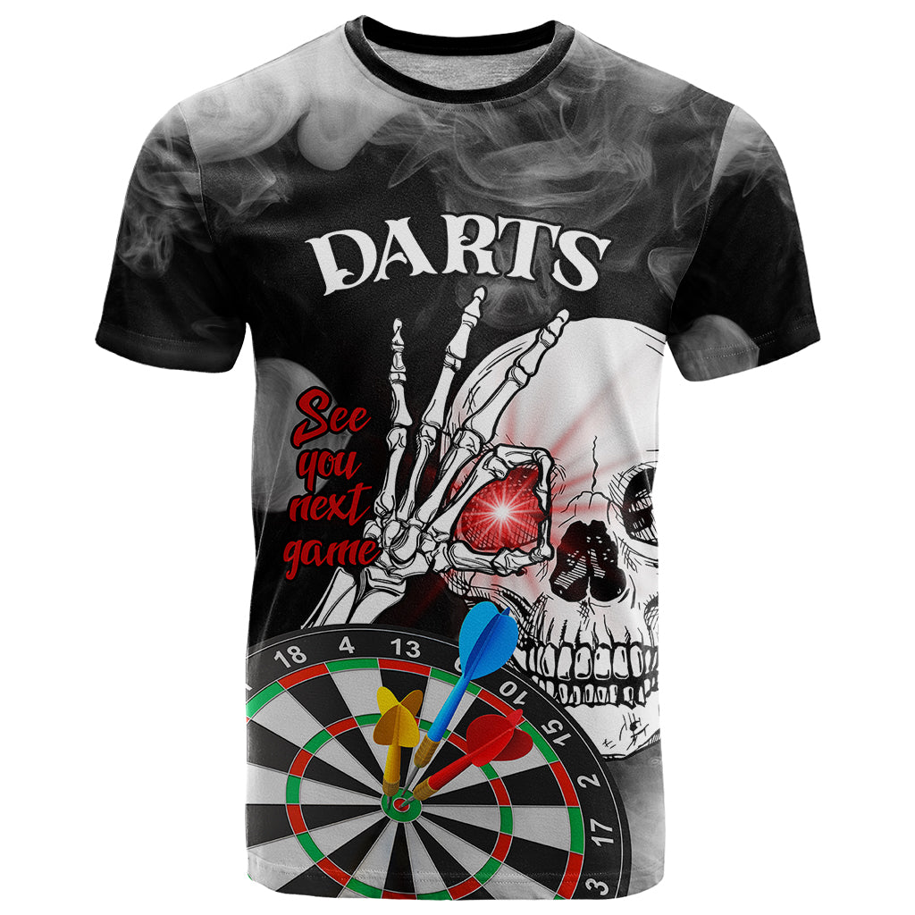 Personalised Skull Darts T-Shirt See You Next Game Graphic Tee