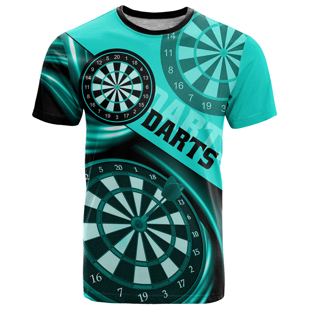 Personalised Darts T-Shirt Turquoise Abstract Light Graphic Tee